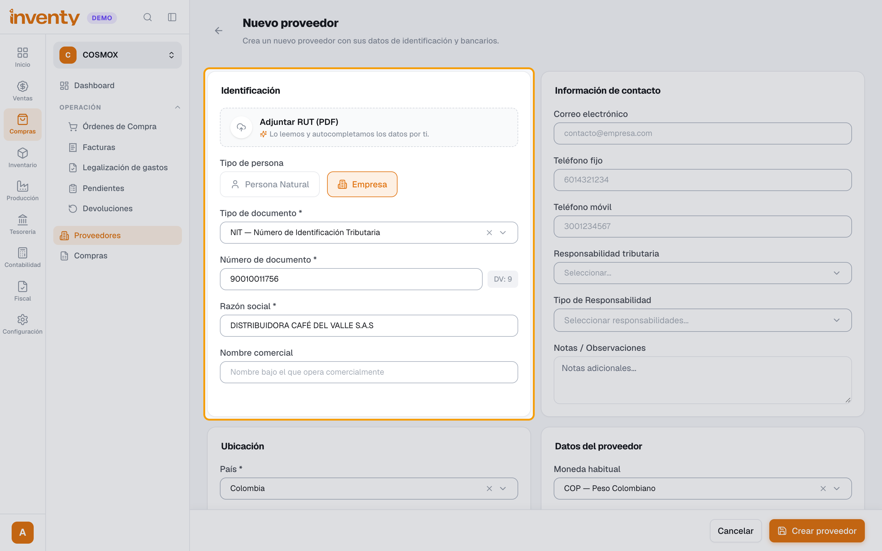 Paso 2: identificación del proveedor