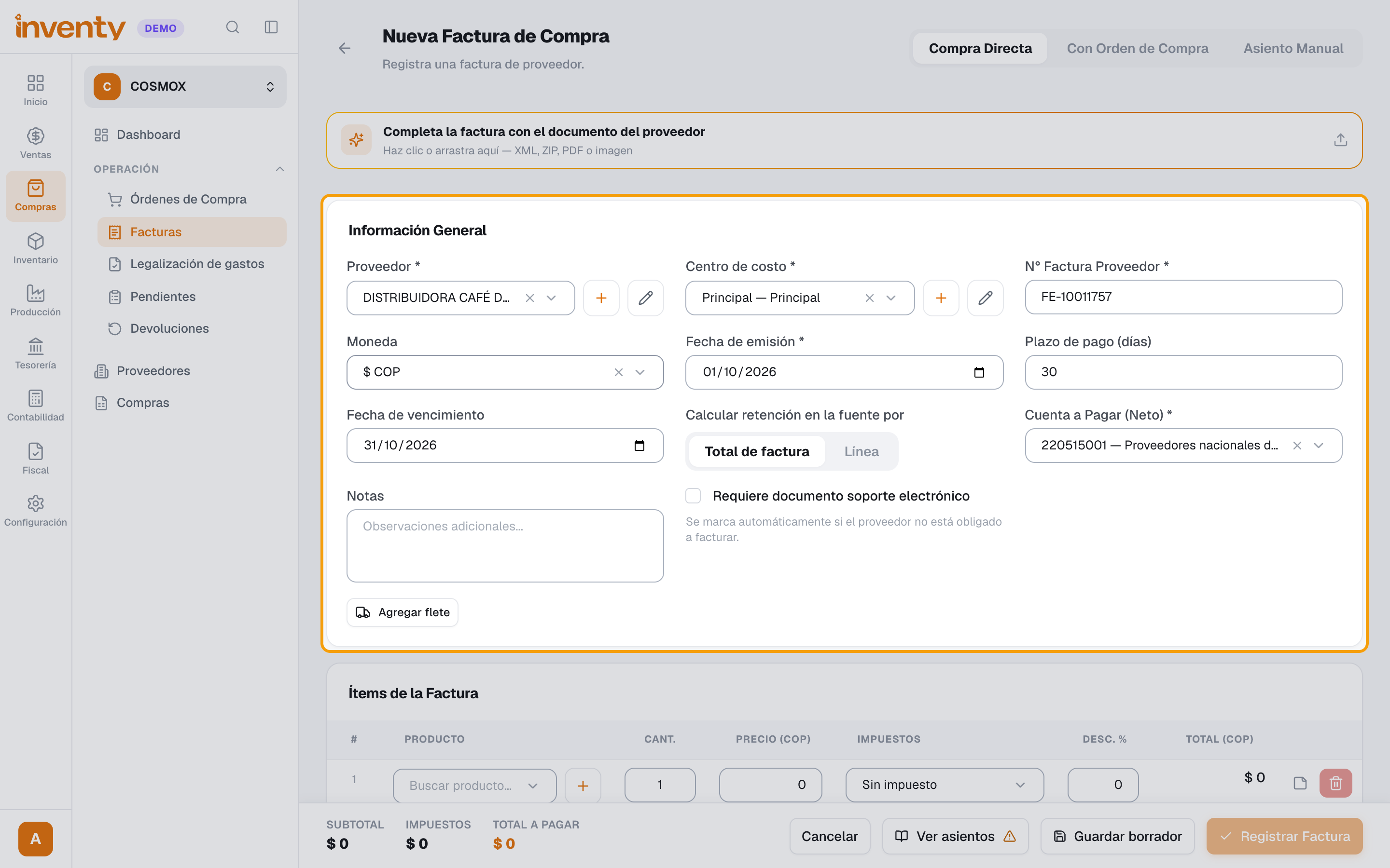 Paso 4: información general