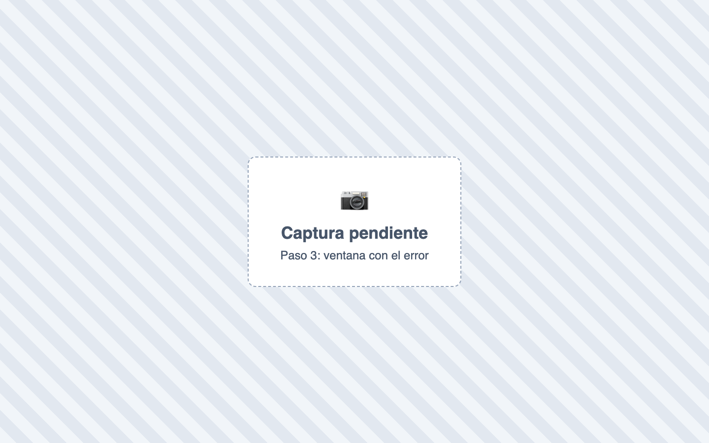 Paso 3: ventana con el error