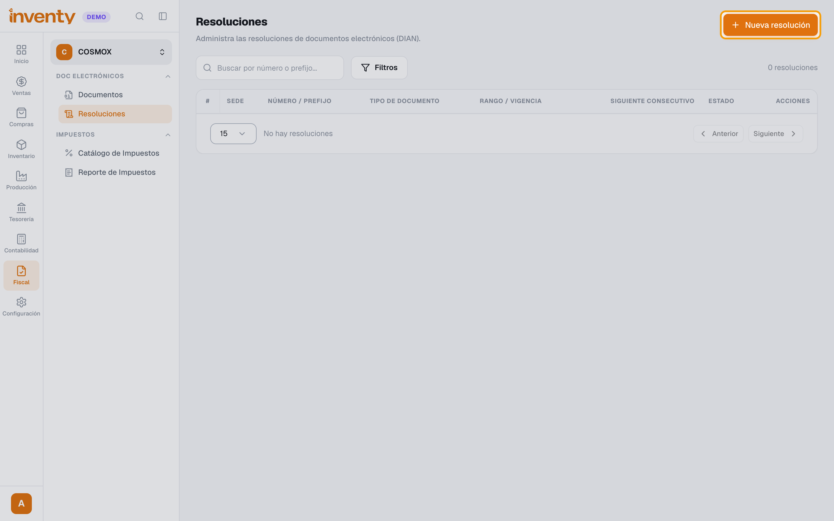 Paso 1: lista de resoluciones