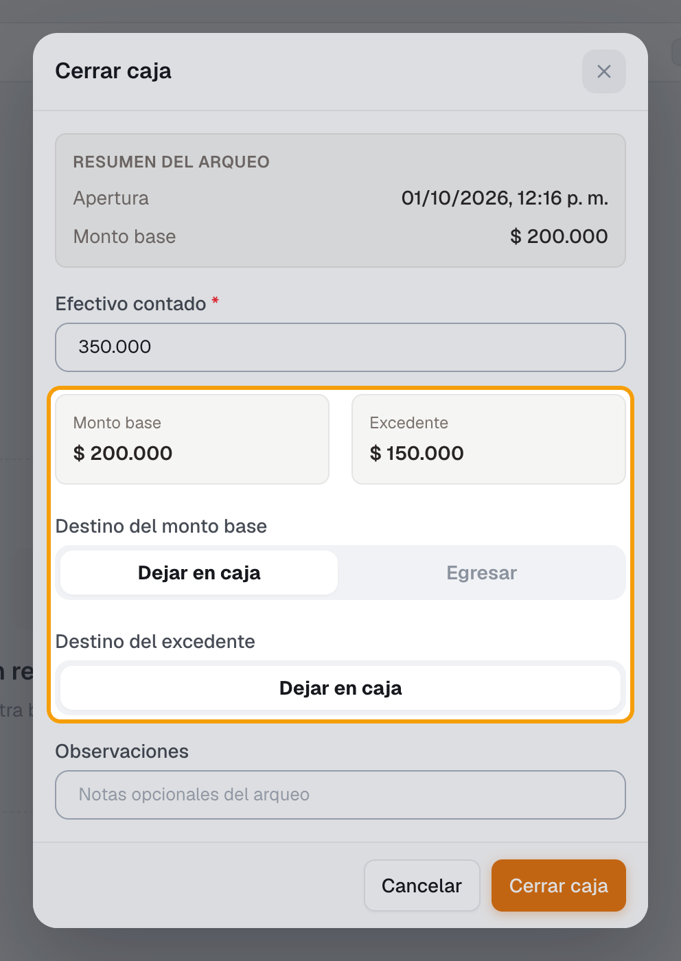 Paso 4: destino del dinero